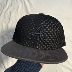 New Era Black Mesh Atlanta 'A' Baseball Cap